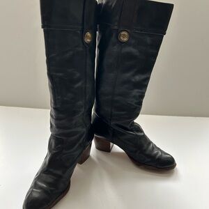 Coach Fayth Black Leather Boots, Sz. 6.5